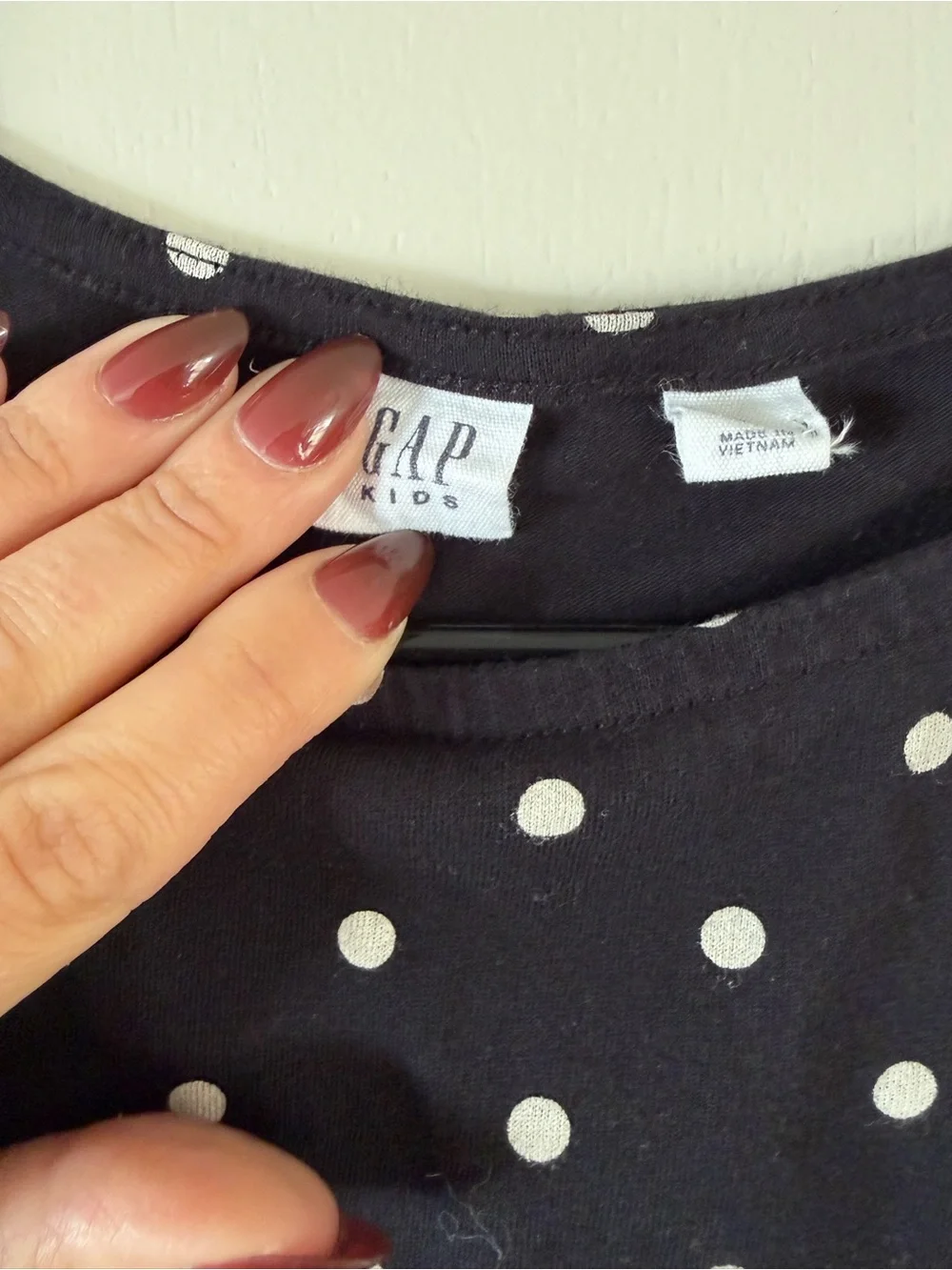 GAP Black Tank Top with White Polka Dots
